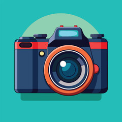 Vintage camera background vector illustration