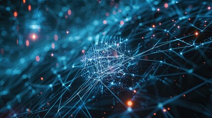 Obraz premium Digital background ideal for technological operations, neural networks, AI, data transmission and encryption, digital archives, audio and visual representations.