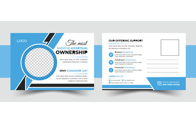 Professional Corporate business post card vector template design.