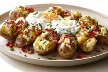 Sizzling Baked Potatoes with Generous Cheese Sprinkling