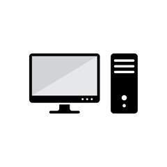 Desktop Computer icon. PC icon vector design isolated on a white background.