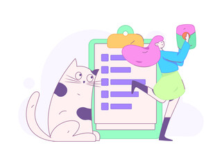 Invite friends to conduct questionnaire flat vector concept operation hand drawn illustration
