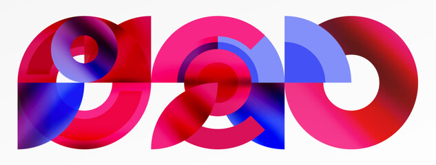 Round elements and circles geometric minimal composition background. Vector Illustration For Wallpaper, Banner, Background, Card, Book Illustration, landing page