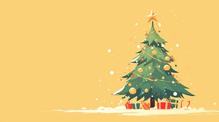 Doodle a charming cartoon of a Christmas tree