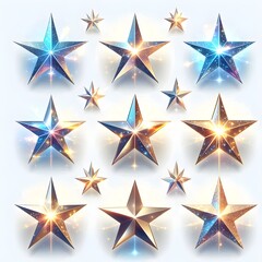 Obraz premium Set of multi-colored stars. vector illustration 