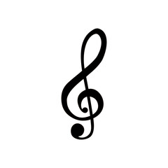 Fototapeta premium treble clef line icon, music and instrument, note sign vector graphics, a linear pattern 