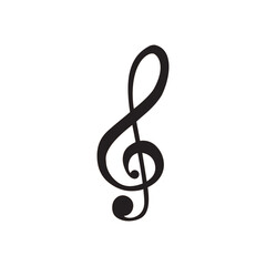 Obraz premium treble clef line icon, music and instrument, note sign vector graphics, a linear pattern on a white background