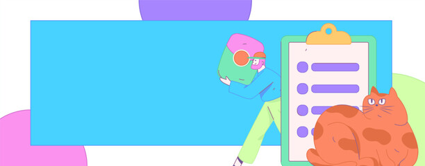 Invite friends to conduct questionnaire flat vector concept operation hand drawn illustration
