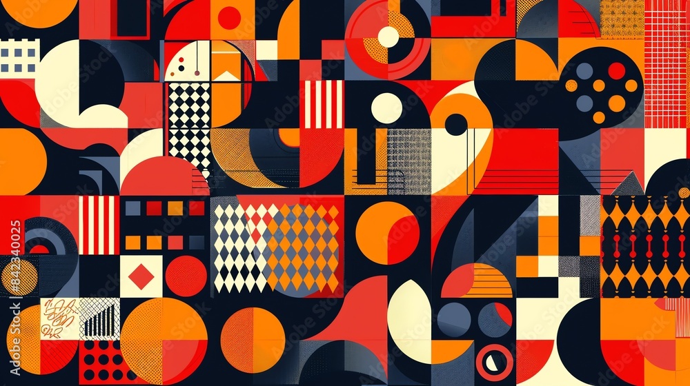 Poster a seamless vector pattern with a retro geometric design.