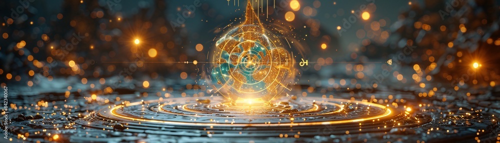 Poster astrology symbols with an allocated text area in an editorial style