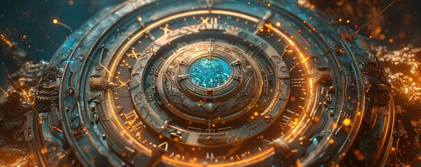 Obraz premium Creative zodiac wheel with space for editorial text