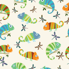 chameleon pattern in flat vector,background,wrapper,fabric,cover,wallpaper,etc
