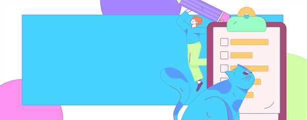 Invite friends to conduct questionnaire flat vector concept operation hand drawn illustration
