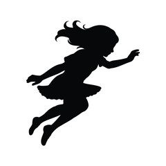silhouette of jumping a girl 