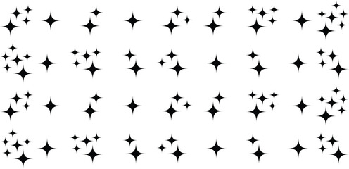 Set of sparkle star icons. Abstract sparkle icon, shine icon, clean icon, star, icon shape vector illustration. Sparkles vector	