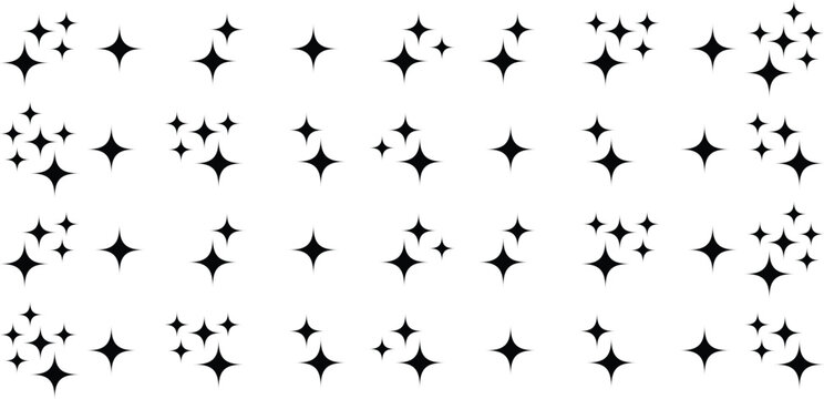 Set of sparkle star icons. Abstract sparkle icon, shine icon, clean icon, star, icon shape vector illustration. Sparkles vector	