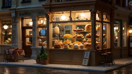 Step into a whimsical world where a bakery is home to a variety of animals, each with their own unique personality. The 8k resolution captures every tiny detail of the miniature setting, from the intr