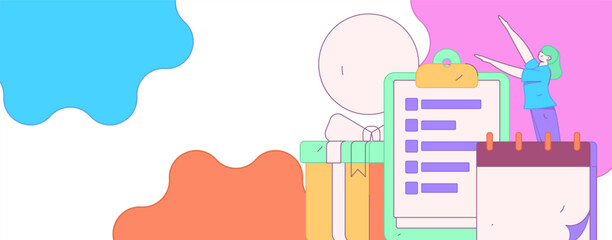 Invite friends to conduct questionnaire flat vector concept operation hand drawn illustration
