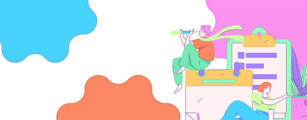 Invite friends to conduct questionnaire flat vector concept operation hand drawn illustration
