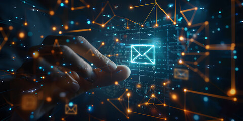 Symbol marketing or newsletter concept, diagram. Send bulk email. Direct selling projects in business List of customers who want to send by email design