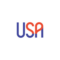USA lettering label