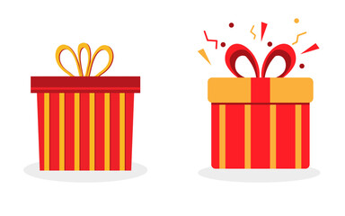 Gift box icon. Gifts and presents for holiday celebration and special sales offer. birthday celebration, special give away pack Isolated birthday or anniversary box.