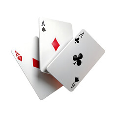 flying playing card for poker and gambling three transparent background