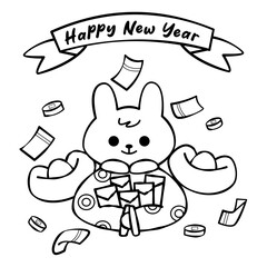 Coloring page chinese new year