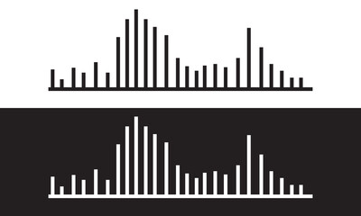Sound / audio wave or soundwave line art vector icon for music apps and websites. isolated black and white background. EPS 10