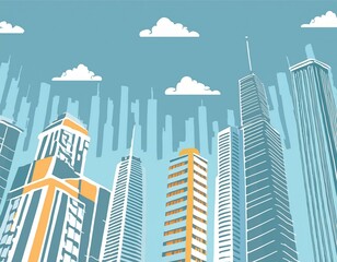 Obraz premium city background architectural featuring contemporary drawings