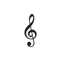 treble clef line icon, music and instrument, note sign vector graphics, a linear pattern on a white background