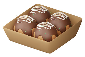 3D Takoyaki Illustration
