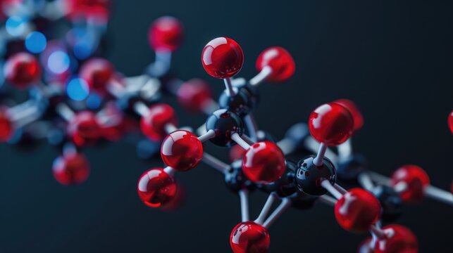 Three dimensional rendering of a molecular model of glucose