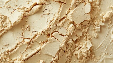 Naklejka premium Detailed shot of ashwagandha powder, light beige color, fine and smooth texture, isolated background, studio lighting