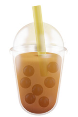 3D Bubble Tea Illustration