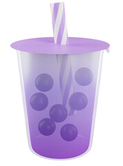 3D Bubble Tea Illustration