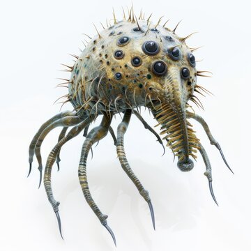 Picture Reference of Microscopic Organism. 3D Illustration of Sarcodina Parasite