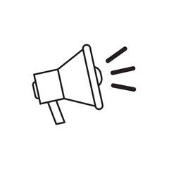 Loudspeaker line icon, megaphone and website button, horn vector graphics, a linear pattern on a white background, eps 10.