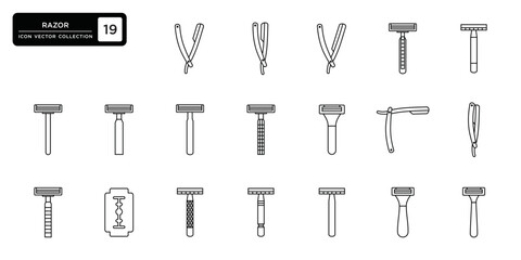 Razor icon collection,vector icon templates editable and resizable.