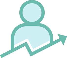 mind map man arrow flat color Icon.