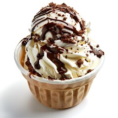 delicious ice cream in white background