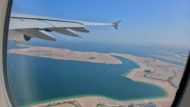 Superjumbo Jet Airplane taking off from Dubai International Airport	