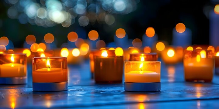 Commemorating the 11th Anniversary of September 11 with Candlelight Vigils in the USA. Concept September 11 Anniversary, Candlelight Vigils, Remembering 9/11, Commemoration Events, Tribute to Heroes
