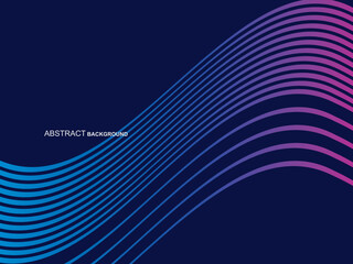 Abstract shining wave lines on dark blue background. Dynamic wave pattern. Modern flowing wavy lines. Futuristic technology concept. Perfect for banners, posters, covers, brochures, flyers, websites, 