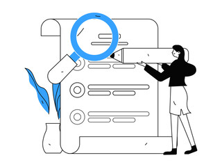 Invite friends to conduct questionnaire flat vector concept operation hand drawn illustration
