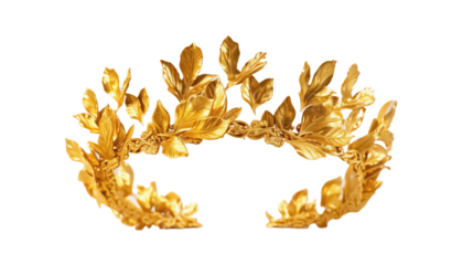 gold laurel crown, transparent background