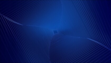 Dark blue simple abstract background with lines in a curved style geometric style as the main element.