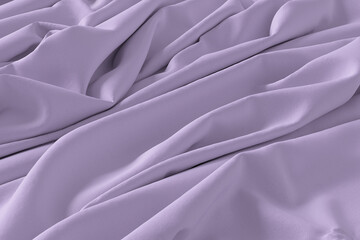 A detailed close-up shot of lilac fabric with soft folds and creases, creating a textured and...