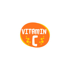 Vitamin C icon isolated on white background