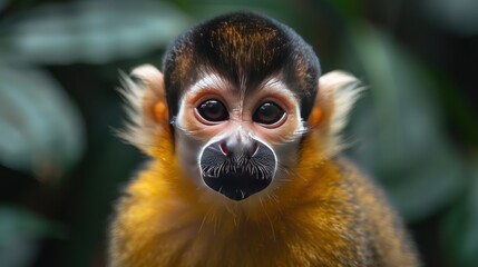 Fototapeta premium Squirrel monkey in ecuadorian jungle in amazon